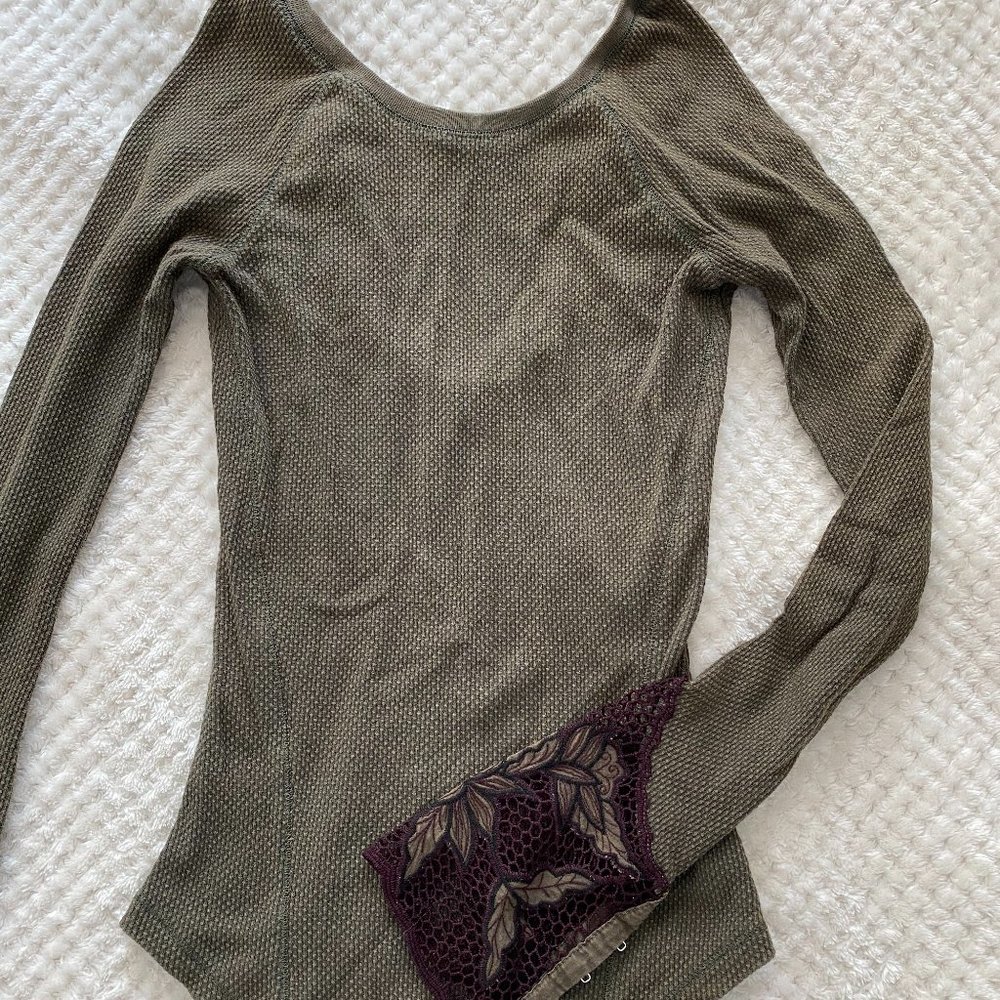 Free People Waffle Shirt